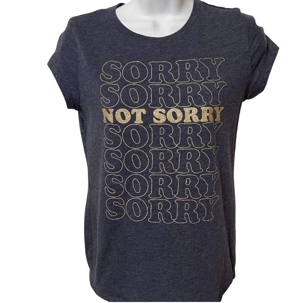 Children's Place Sorry/Not Sorry blue and gold  short sleeve t-shirt sz 14